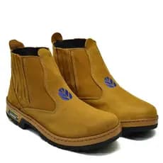 Botina Masculina Couro Nobuck Solado Borracha Resistente