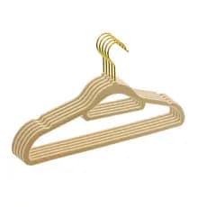 10 Cabides de Veludo com Gancho Dourado Giratório Adulto