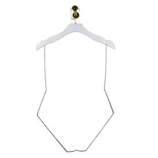 Kit 5 Cabide Branco Madeira Silhueta Corpinho Collant  Sk-2 Luxo