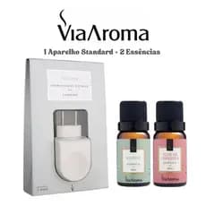 Difusor Elétrico de Ambiente Standard Via Aroma Branco + 2 Essências