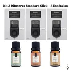 3 Aromatizador Black Via Aroma Kit Completo com 3 Essências Aromatizantes