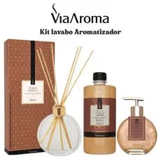 Kit Lavabo Casa Cheirosa Via Aroma Difusor + Sabonete + Refil