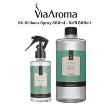 Kit Home Spray Via Aroma Classic 200ml + Refil 500ml Aromatizador de Ambiente