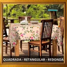 Toalha de Mesa de Plástico Quadrada Retangular e Redonda Grossa Várias Estampas Cozinha