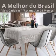 Toalha de Mesa 2,00 x 1,40 Metros de Seis Cadeiras Retangular 6 Lugares Plástico