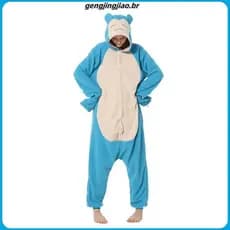 Kigurumi Adulto Animal Azul E Verde Snorlax Onesies Cartoon Cosplay Fantasia De halloween
