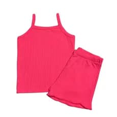 Conjunto Infantil de Verão Regata de Menina Canelado