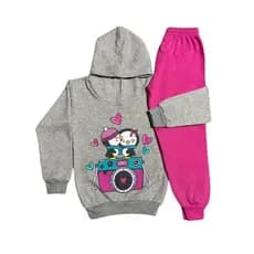 Conjunto De Inverno Roupa Infantil Para Menina Sem Capuz Tam 1-2-3-4-6-8