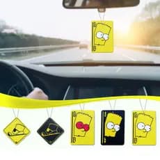 Kit 5 Aromatizantes Cheirinho Carro Bart Simpson Fragrância Black Strawberry The Best Spice Baunilha