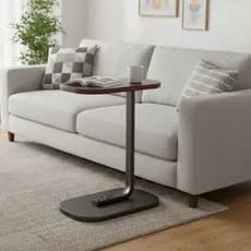 Mesa Decorativa Lateral Canto Oval ou Redonda Apoio Sofá Cama Multiuso
