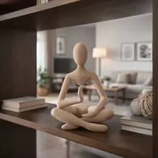 Escultura Decorativa Meditação Minimalista Zen 13x9 – Enfeite para Sala, Quarto e Escritório