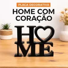 Placa/letreiro Decorativo 'HOME' 12cm Decoração moderna, enfeite - Mesa, escritório, estante, quarto