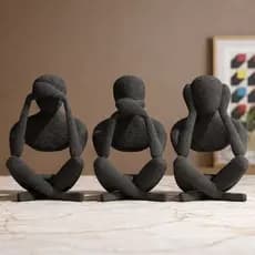 Kit Trio de esculturas decorativas modernas - Não vejo, não ouço,não falo - Decoração luxo para casa