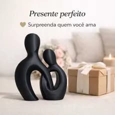 Escultura Casal Apaixonado 15x12cm Decoração Nórdica Moderna Minimalista Presente Romântico