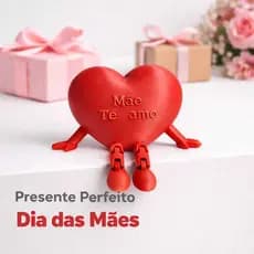 Coração articulado presente dia das mães, lindo, especial, minimalista pequeno e charmoso composição