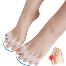 Par De Separadores E Corretor De Dedos Silicone Gel Confortável Ortopédico