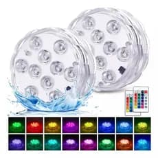 Kit Luzes LED Coloridas Para Piscina Com Controle Remoto