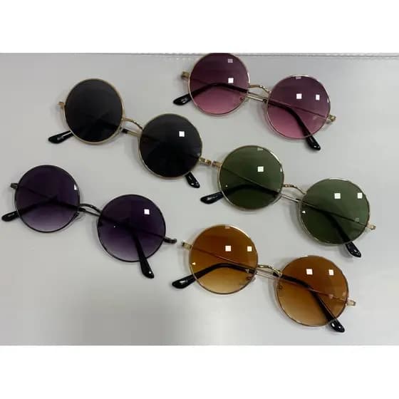 Redondo Ozzy Óculos De Sol Feminino Modas Vintage Unisex Metal