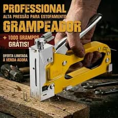 Grampeador Tapeceiro + 1000 Grampos Ferramentas Profissional