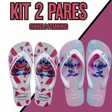 Kit 2 Pares Chinelos Feminino Sandália Mulher Confortável Leve Correia Grossa Super Macio Mega Promoção