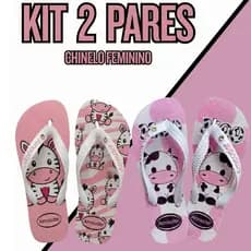 Kit 2 Parea Chinelo Feminino Chinelo Mulher de Dedo Leve Verão Adulto Macio Alta Qualidade Elegante Promoção