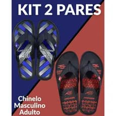 Kit 2 Pares Chinelo Masculino Adulto Super Macio Confortavel Leve Promoção 37/38 ao 43/44 Desconto