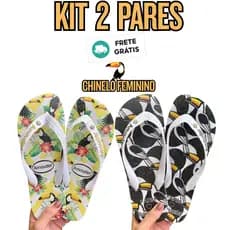 2 Pares Chinelo Feminino Mulher Super Confortável Macio Sandalia Exclusivo Antiderrapante Desconto Praia