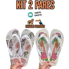 2 Pares Chinelo Feminino Mulher Macio Leve Antiderrapante Confortavel Desconto Verão Dia a Dia