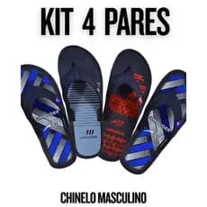 Kit 4 Pares Chinelo Masculino Casual Resistente e Confortável Solado Antiderrapante Para Uso Diário Praia e Lazer Viagem