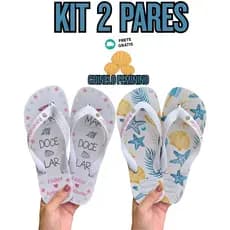 2 Pares Chinelo Feminino Chinelo de Dedo Super Confortável Leve Adulto Exclusivo Antiderrapante Mulher Promoção