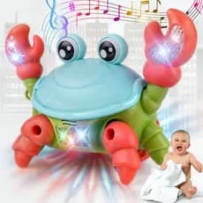 Brinquedo Caranguejo Fujão Musical Som Luz E Movimento Infantil Para Bebês Tummy Time