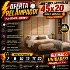 Kit Completo de Cabeceira Estofada 45X20 cm em Módulos cama Box King Queem Solateiro Casal