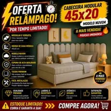 Kit Completo de Cabeceira Estofada Adesiva Nuvem 20x45 – Módular – Cama Box
