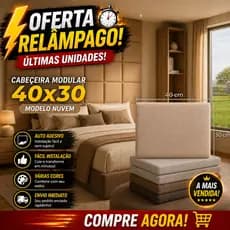 Kit Cabeceira Estofada Completa Adesiva em Modulos 40x30 para Cama de Solteiro Casal Queen King Box