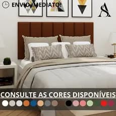 Kit 7 Cabeceira Estofada Completa Adesiva em Modulos 60x20 para Cama de Casal