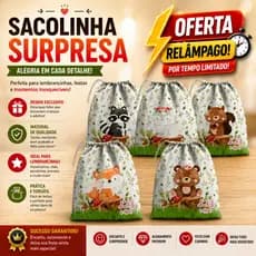 Sacolinhas Surpresa Tema Bichinhos Festa Infantil 15x20 Lembrancinha