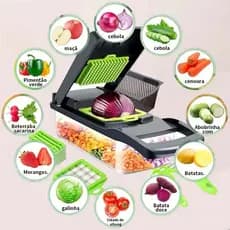 Fatiador de Legumes 16 em 1 Cortador Ralador Picador Multifuncional Cozinha com Lâminas Inox
