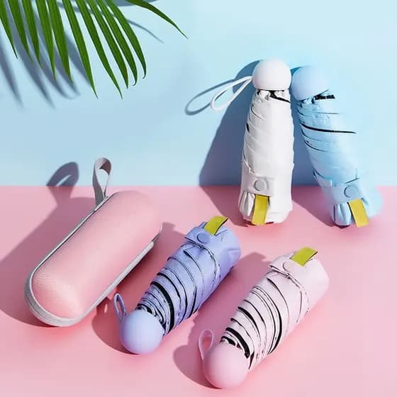 Guarda Chuva de sol Caso Óculos Da Cápsula ultra light mini Sombrinha Bolso