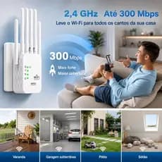 Repetidor Wi-Fi 6 Antenas  Amplificador de Sinal Cor Branco Ideal para Casa e Escritório G8