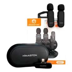 H'MASTON MK07 / MK08 ORIGINAL Microfone Lapela Duplo Sem Fio - Qualidade para Lives e Vlogs