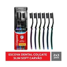 Kit Família 6x Escova Dental Colgate Black Slim Soft Ultramacia