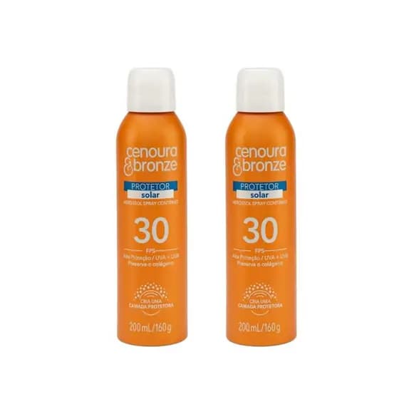 Cenoura e Bronze Protetor Solar Spray FPS 30 200ml - Proteção + Bronzeador