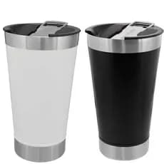 Kit 2 Copos Térmicos Inox 473ml com Tampa Caneca Isolada Bebida Quente Fria Portátil Cores Variadas