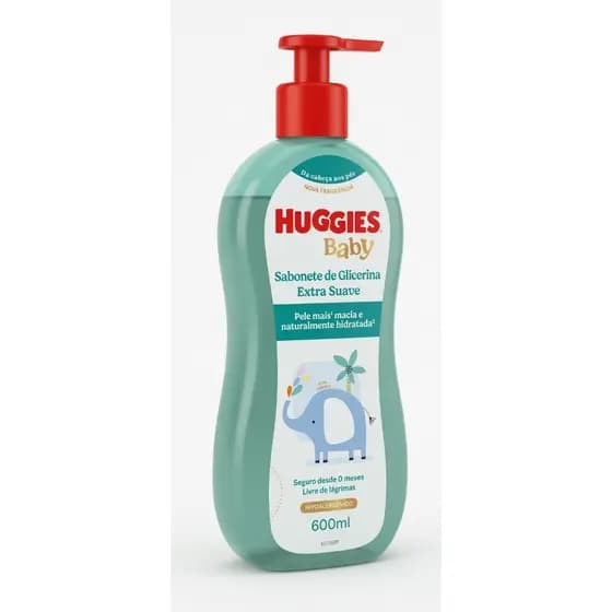 Huggies Sabonete Líquido Glicerina 600ml Extra Suave - O Mais Suave do Brasil