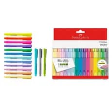 Kit Canetas Marca Texto Faber-Castell Grifpen 15 Cores Vibrantes - Original MT/ES15ZF