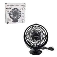 Mini Ventilador de Mesa Redondo Portátil com Cabo USB - Preta