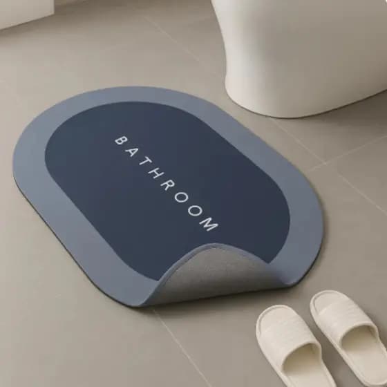 Tapete Oval Antiderrapante Boxe Decoração Pano Chão Seca Pisa Não Escorrega Pês Carpete Banheiro