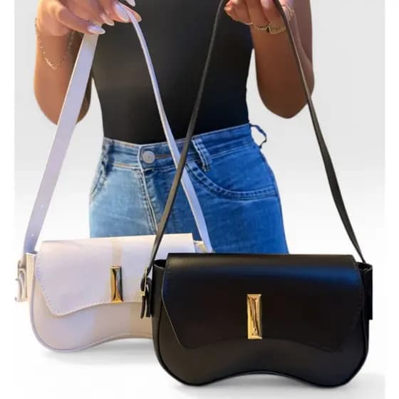 KIT2 BOLSA DE OMBRO PEQUENA FEMININA,TIRACOLO DE MÃO MEDIA COURO SINTETICO BLOGUEIRA LUXO