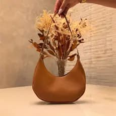 Bolsa Meia Lua Feminina Tote De Ombro Pequena Couro Sintético Sofisticada Lançamento Barata