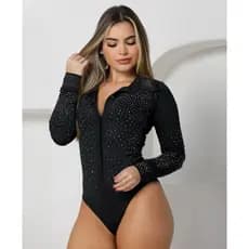 Body Feminino Manga Longa Estilo Country Body Com Pedrarias Botão Body Com Brilho Tendência Rodeio Vaquejada Festa Balda